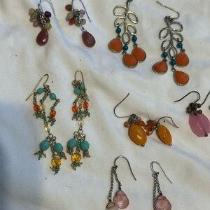 Elegant Multicolor Dangle Earrings Set